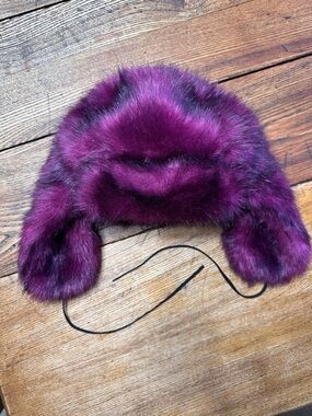 Steve Madden purple Faux Fur Trapper Hat